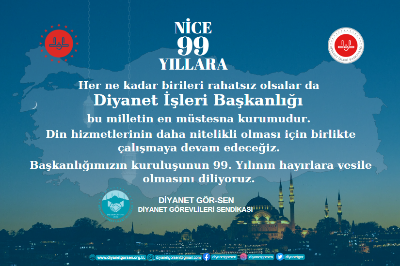 Diyanet İşleri Başkanlığımızın 99. Kuruluş Yıldönümü