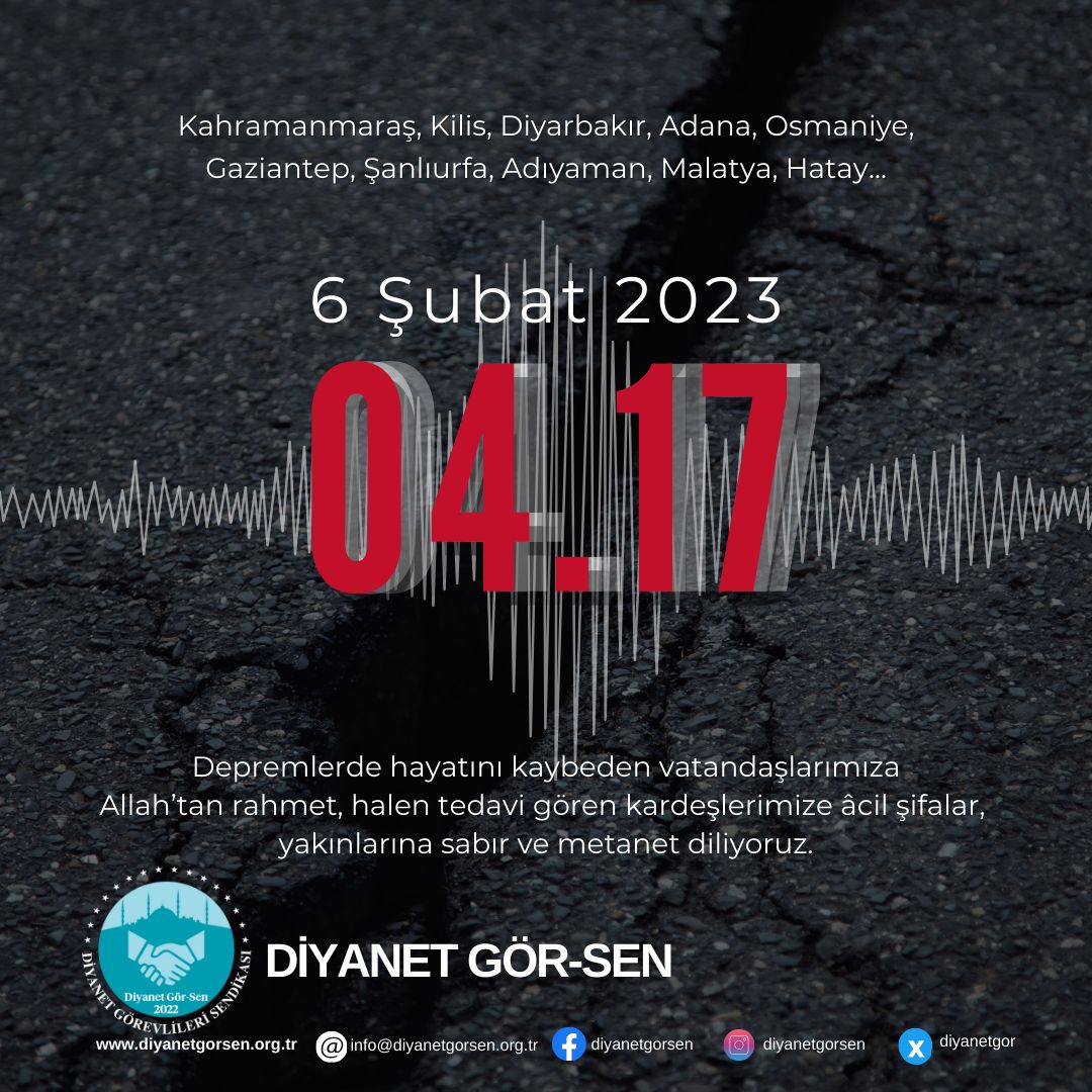 6 Şubat 2023'te meydana gelen depremi unutmadık, unutmayacağız!